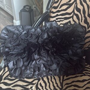 Silky Black Throw Pillow